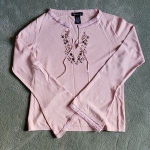 EUC Mosaic Sz L pink long sleeve shirt